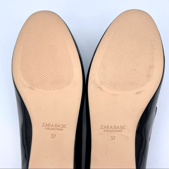 ZARA | Tasseled Black Patent Leather Style Loafer Flats | Size US 6.5 / EUR 37 - Picture 12 of 13
